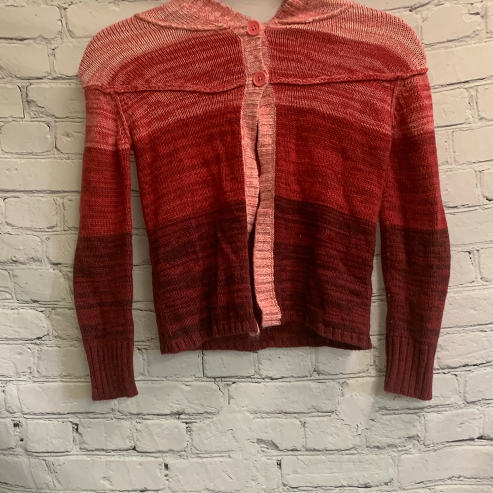 Kids Girls Mossimo supply Co. Hooded Red Knit Button Up Sweater Red size S